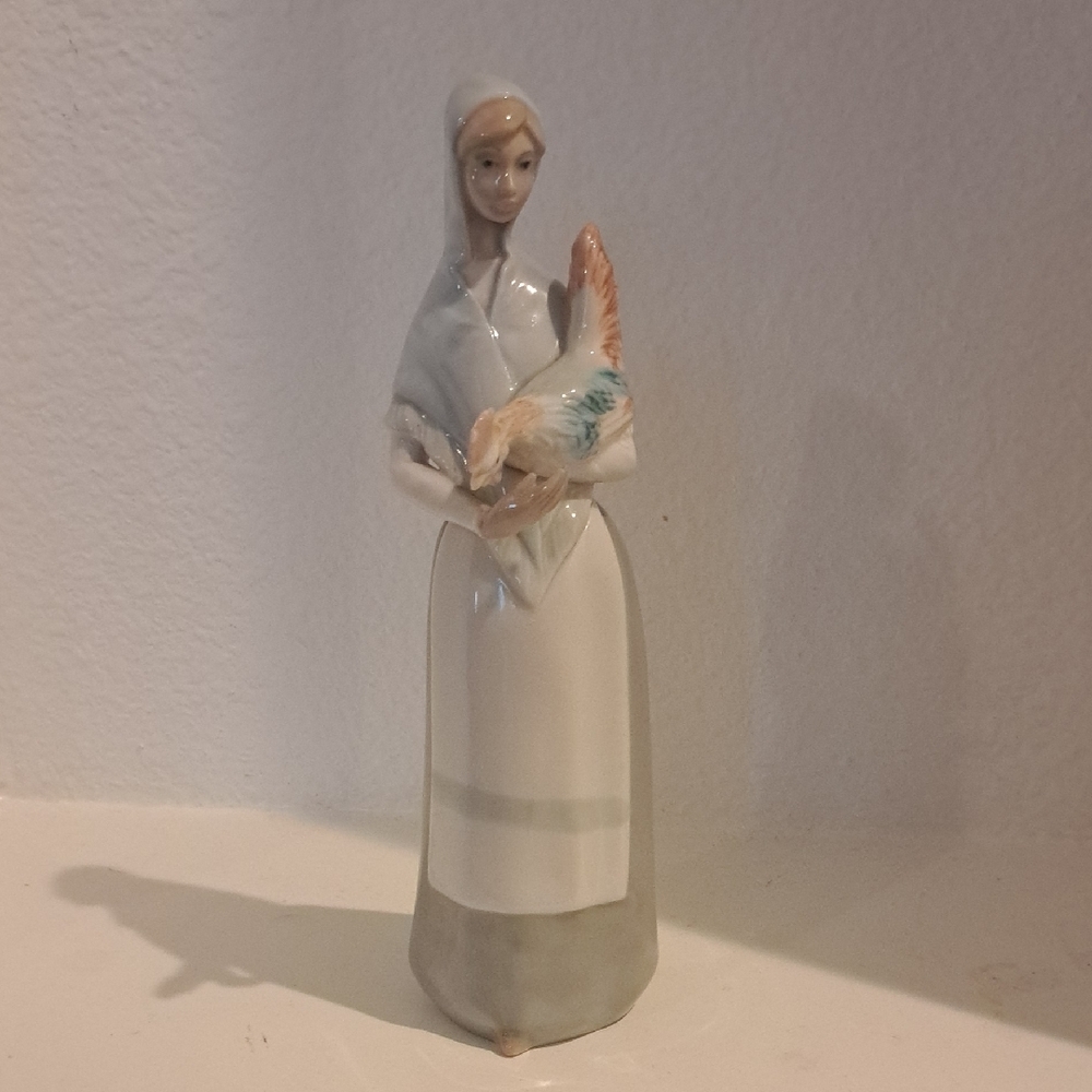 Porcelain Woman With Cockerel Porcelain
